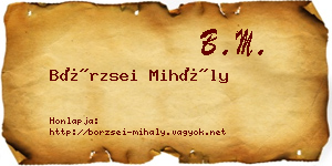 Börzsei Mihály névjegykártya