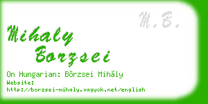 mihaly borzsei business card