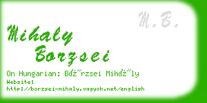 mihaly borzsei business card